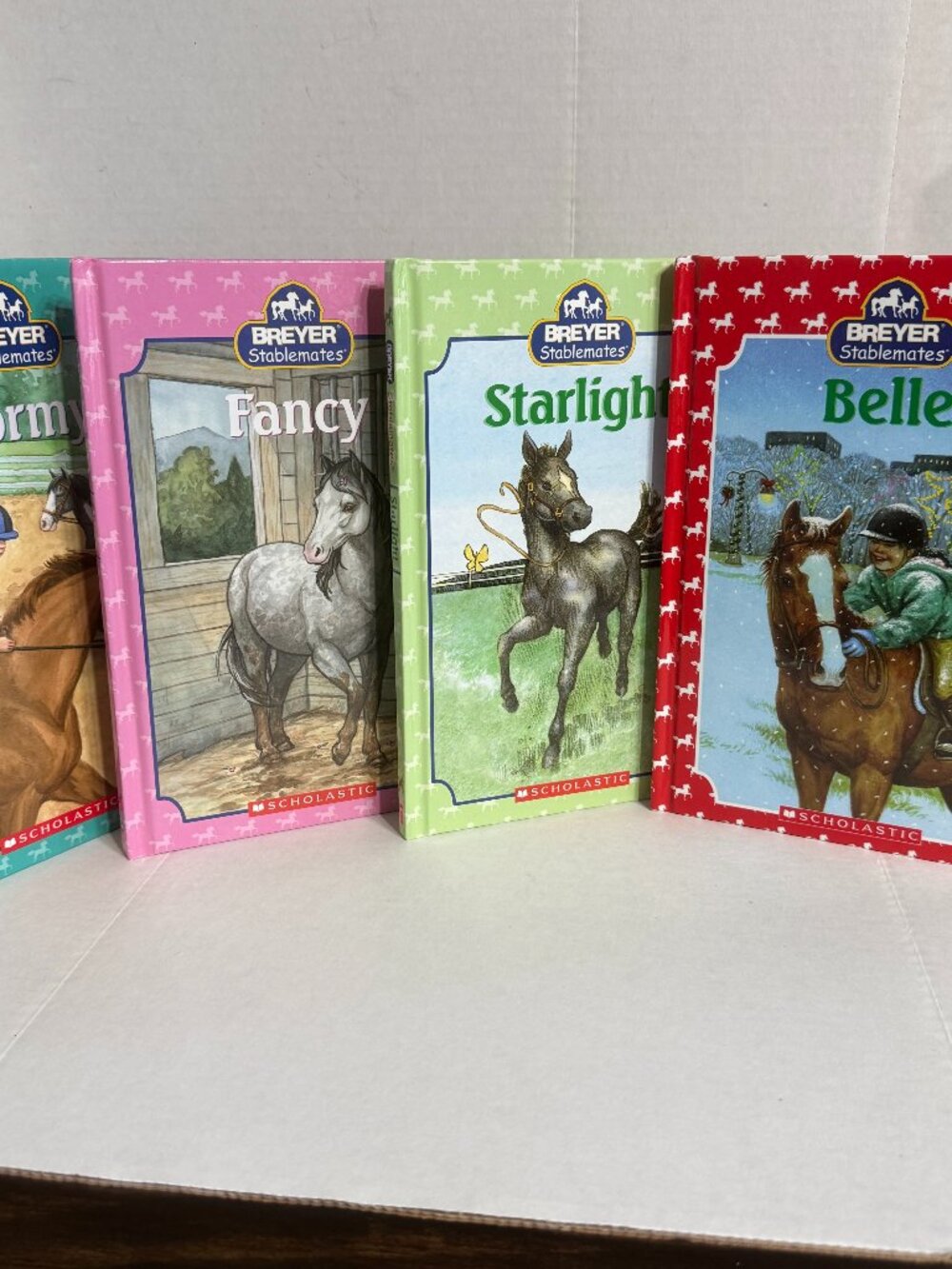 4 BREYER Stablemates Hardcover Books Lot - Stormy Fancy Starlight Belle Clean